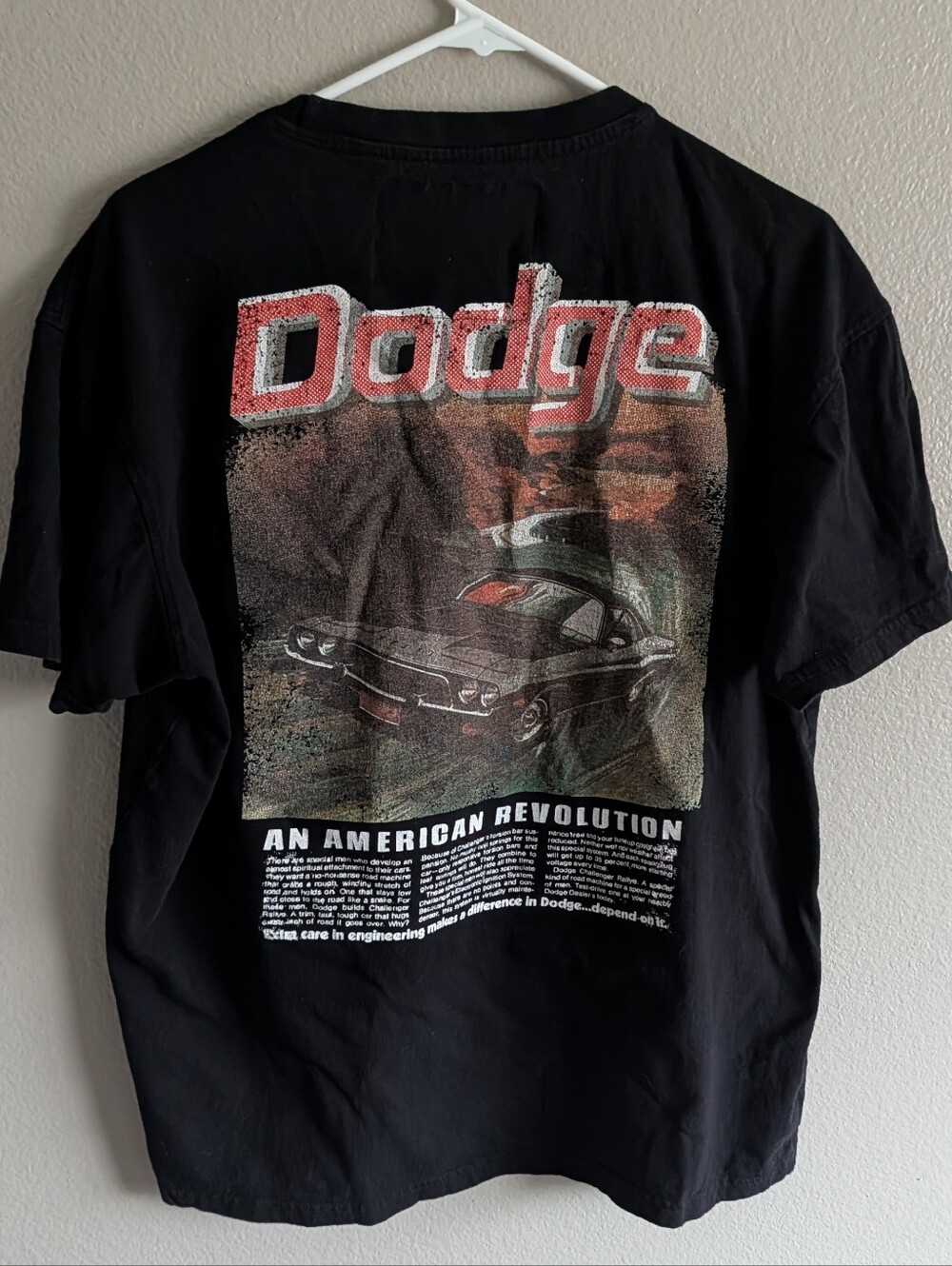 Dodge x Reason Mens Challenger Limited Edition Graphic Tee Size L Black Retro